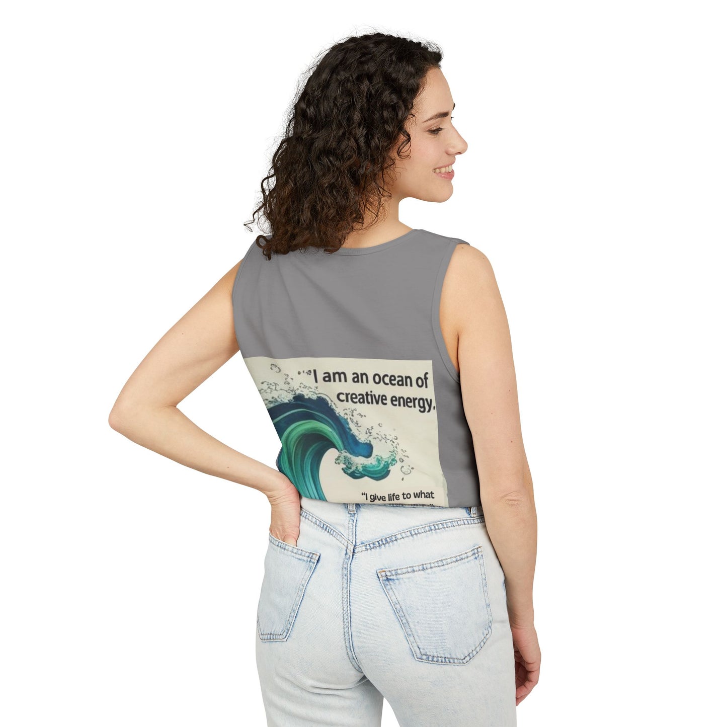 Camiseta energética mujer | Soy un océano de energía creativa | Ropa espiritual positiva Descripción:Ocean of Creative Energy Tank Top, Inspirational Gift, Summer Clothing, Artistic Apparel, Beachwear, Motivational Tank