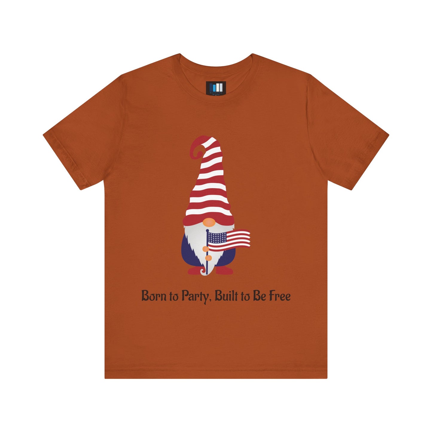 Unisex Jersey Short Sleeve Tee Born to Party, Built to Be Free T-Shirt – Funny Patriotic Tee for 4th of July BBQs - Constellia Group