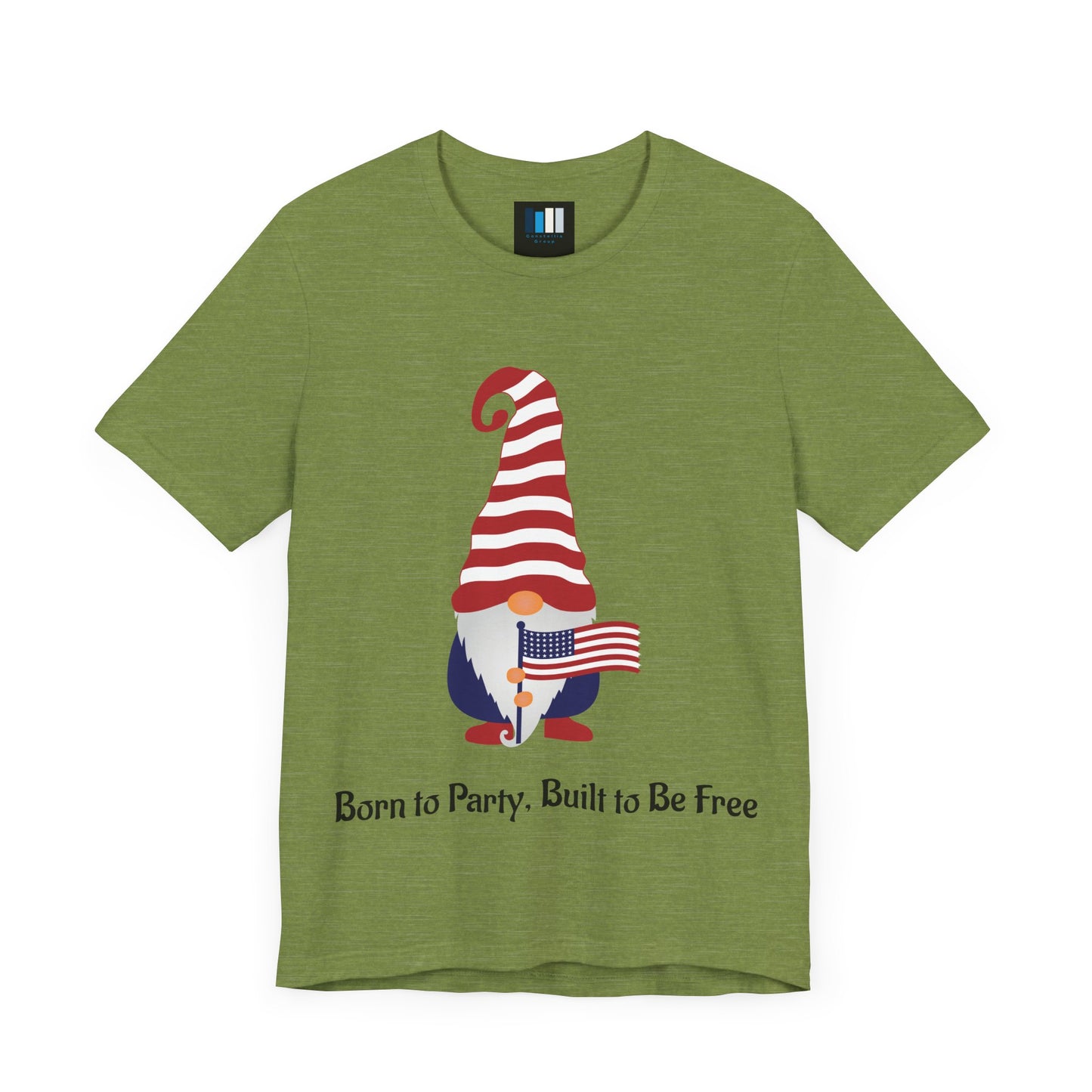 Unisex Jersey Short Sleeve Tee Born to Party, Built to Be Free T-Shirt – Funny Patriotic Tee for 4th of July BBQs - Constellia Group