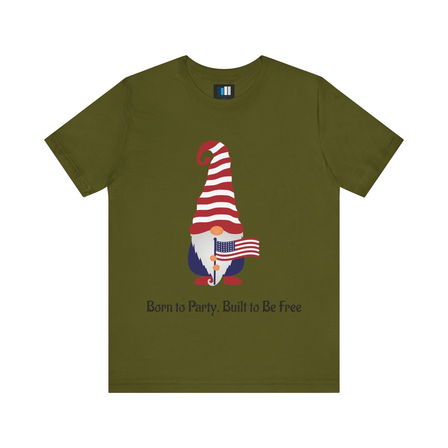 Unisex Jersey Short Sleeve Tee Born to Party, Built to Be Free T-Shirt – Funny Patriotic Tee for 4th of July BBQs - Constellia Group