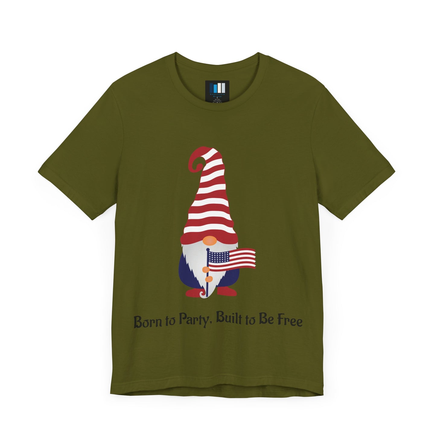 Unisex Jersey Short Sleeve Tee Born to Party, Built to Be Free T-Shirt – Funny Patriotic Tee for 4th of July BBQs - Constellia Group