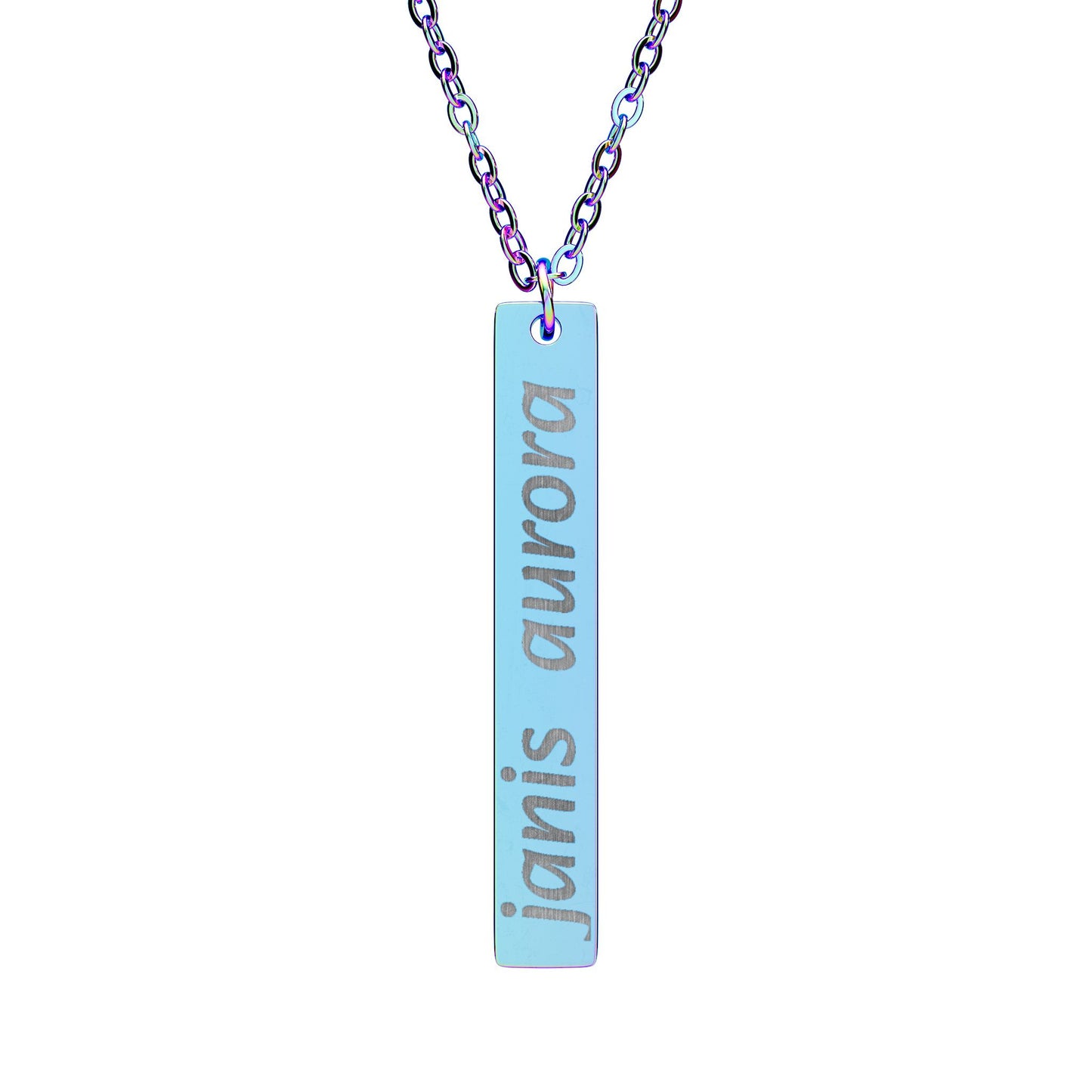 Engraved Vertical Bar Necklace — Personalized Name Pendant