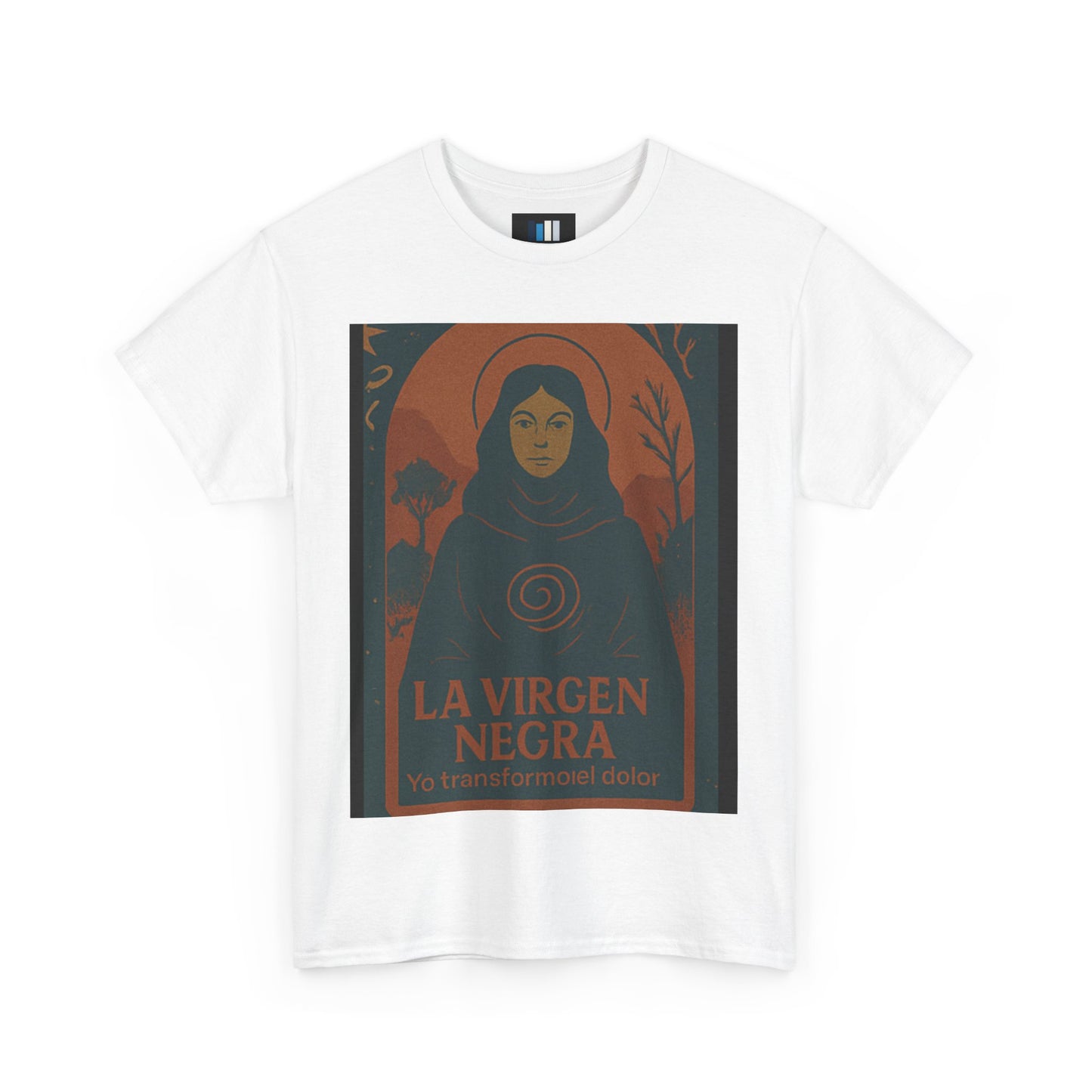 The Black Virgin, Spiritual Oracle Phrase – Mystical Fashion 2025- Unisex Heavy Cotton Tee, Spiritual T-Shirt, Gift for Her, Inspirational Tee, Religious Apparel, Casual Wear