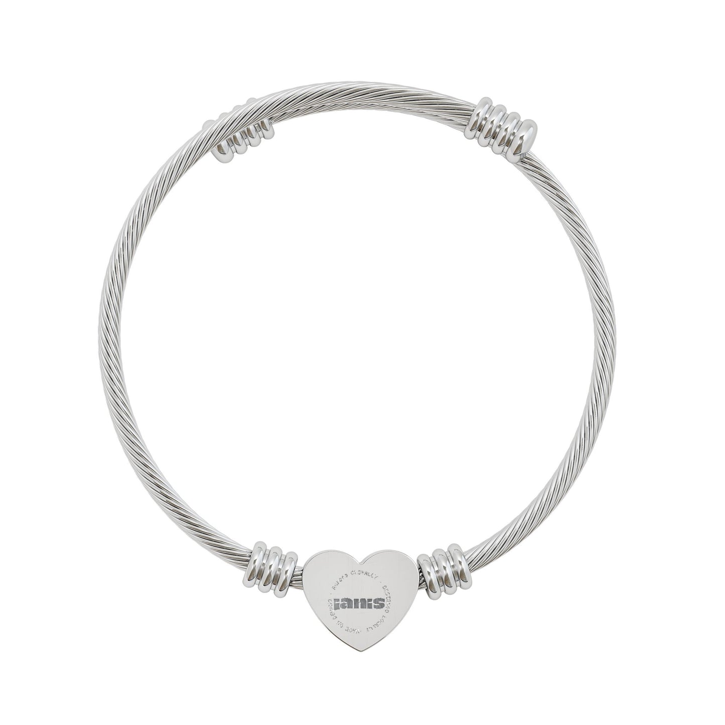 Engravable Heart Cuff Bracelet — Personalized Stainless Steel Bangle (Silver or Gold)