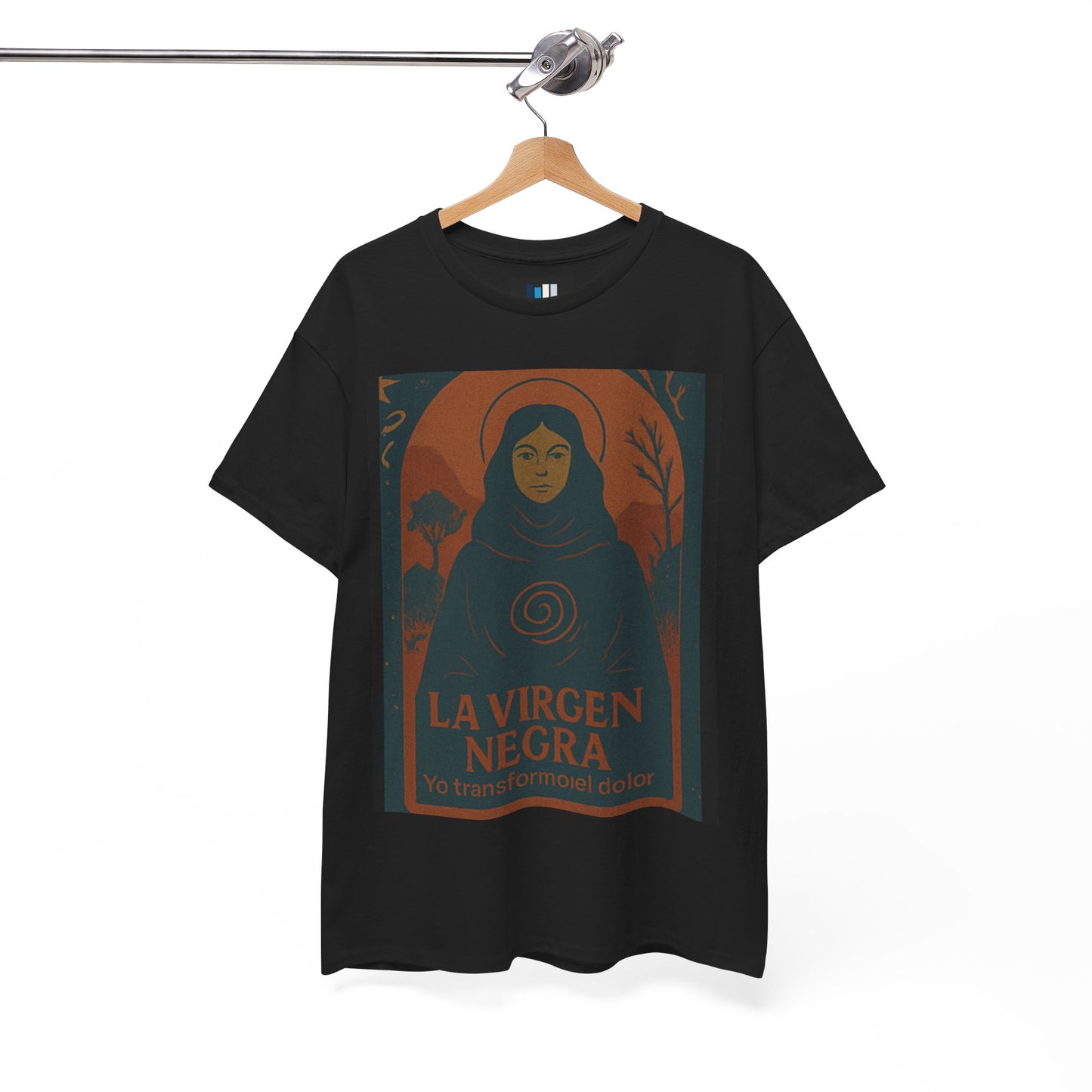The Black Virgin, Spiritual Oracle Phrase – Mystical Fashion 2025- Unisex Heavy Cotton Tee, Spiritual T-Shirt, Gift for Her, Inspirational Tee, Religious Apparel, Casual Wear