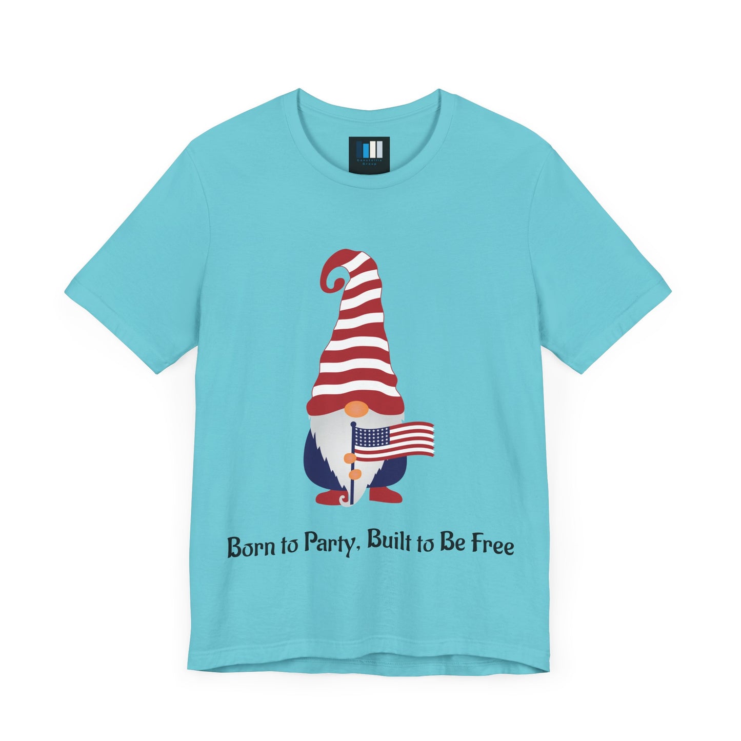Unisex Jersey Short Sleeve Tee Born to Party, Built to Be Free T-Shirt – Funny Patriotic Tee for 4th of July BBQs - Constellia Group