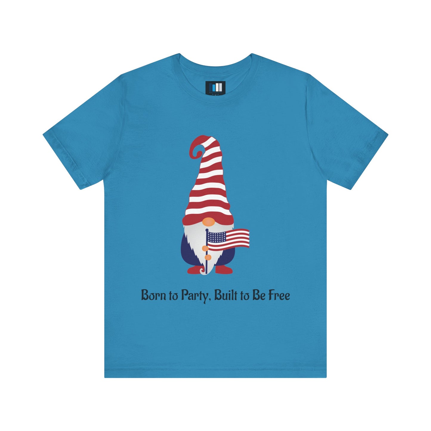 Unisex Jersey Short Sleeve Tee Born to Party, Built to Be Free T-Shirt – Funny Patriotic Tee for 4th of July BBQs - Constellia Group