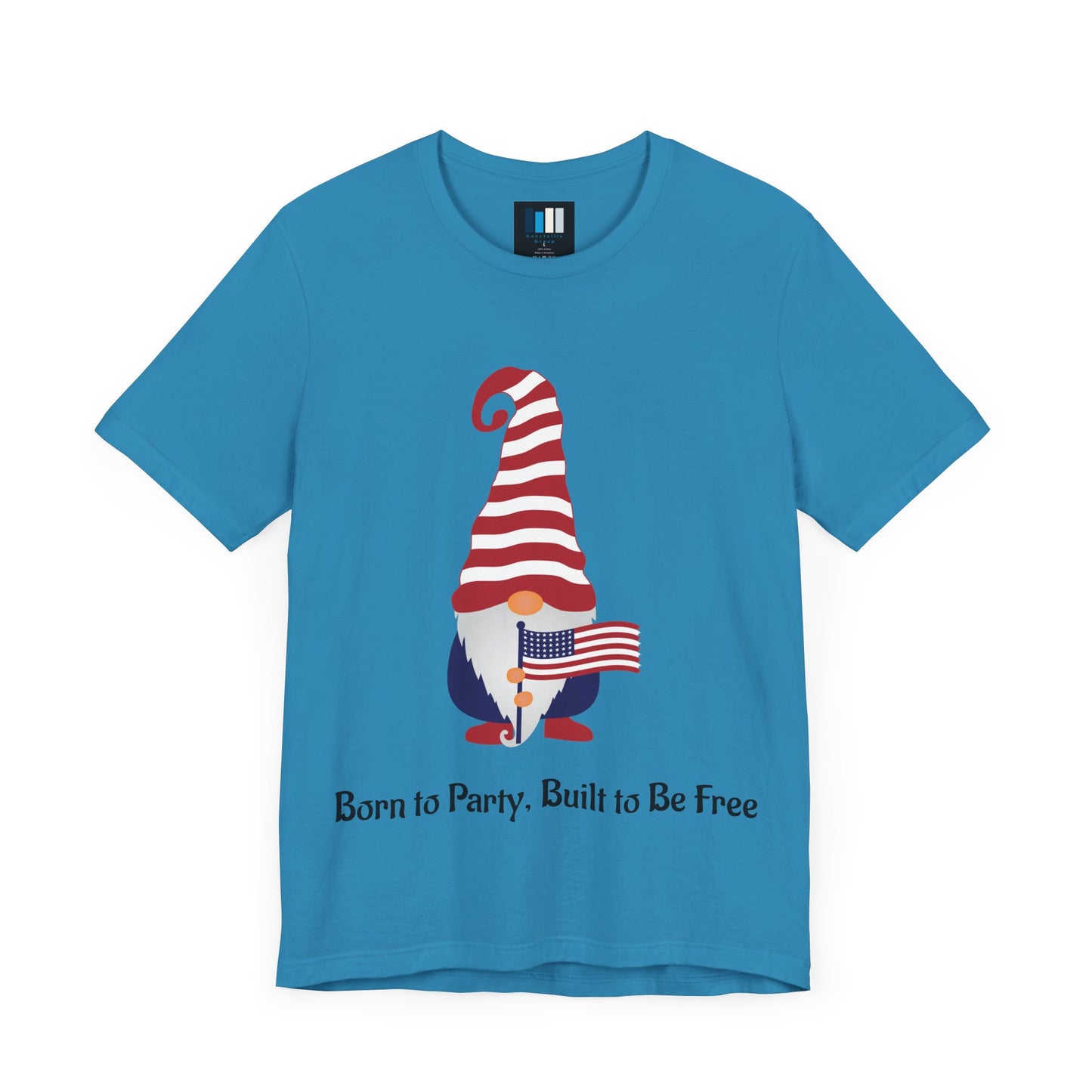 Unisex Jersey Short Sleeve Tee Born to Party, Built to Be Free T-Shirt – Funny Patriotic Tee for 4th of July BBQs - Constellia Group