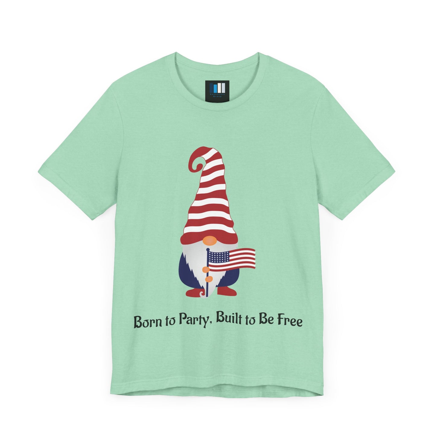Unisex Jersey Short Sleeve Tee Born to Party, Built to Be Free T-Shirt – Funny Patriotic Tee for 4th of July BBQs - Constellia Group