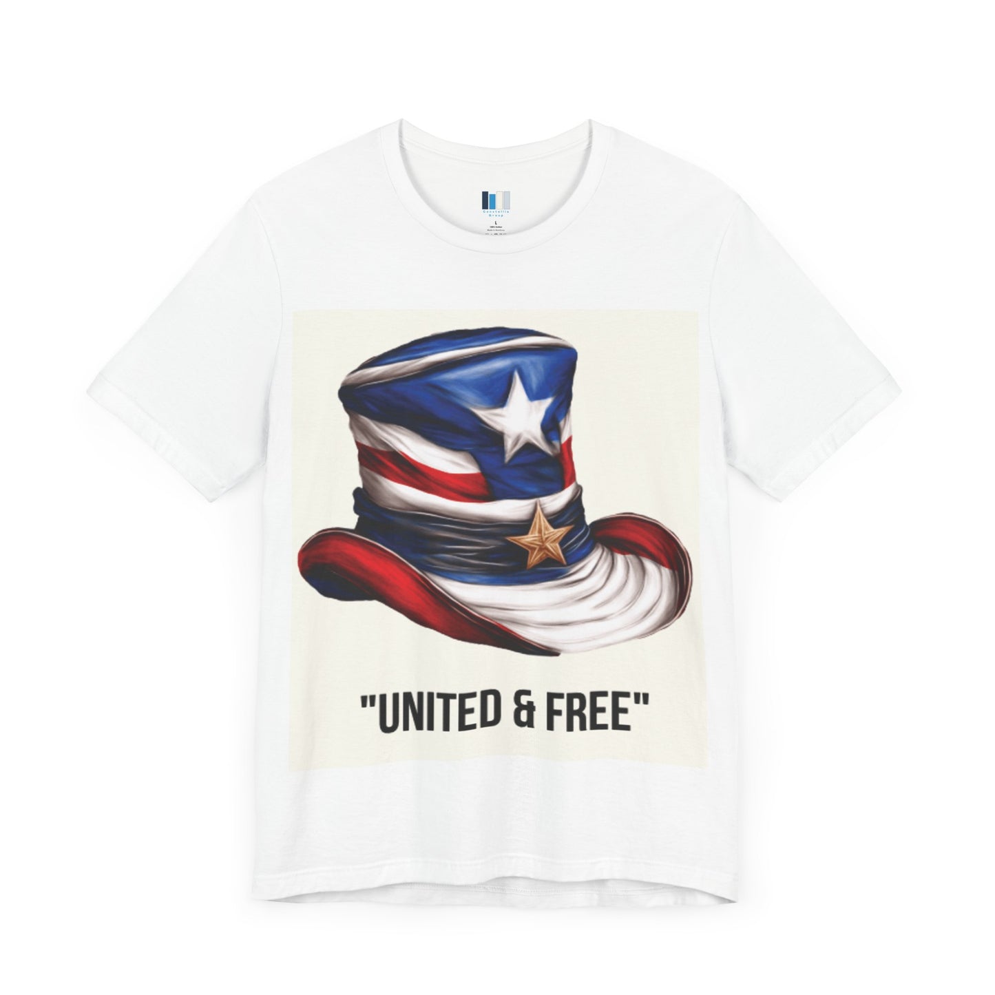 Patriotic Graphic Tee - 'United & Free' Unisex Jersey Shirt, Perfect for July 4th, Casual Wear, Gift for Freedom Lovers, USA Spirit - Constellia Group
