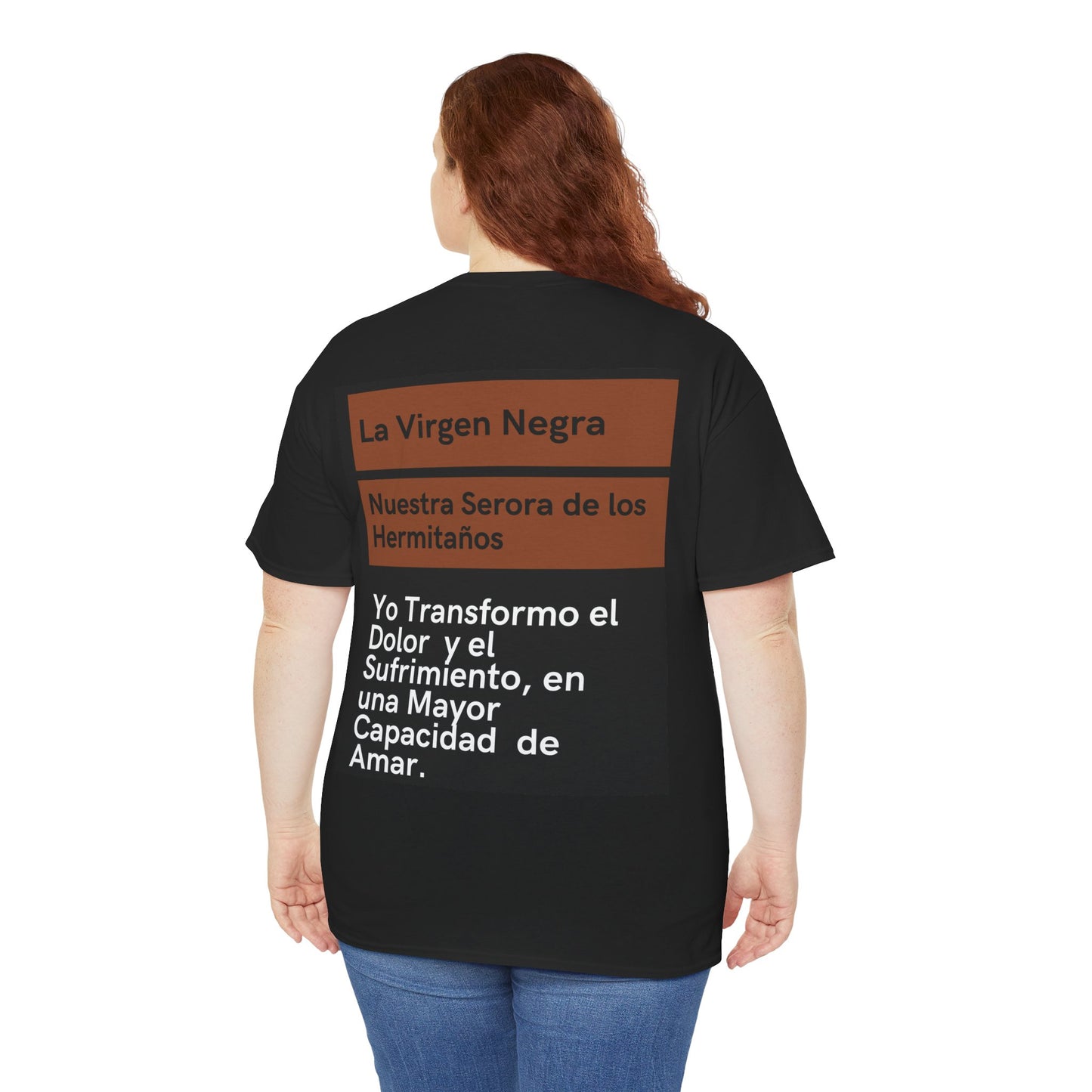 The Black Virgin, Spiritual Oracle Phrase – Mystical Fashion 2025- Unisex Heavy Cotton Tee, Spiritual T-Shirt, Gift for Her, Inspirational Tee, Religious Apparel, Casual Wear