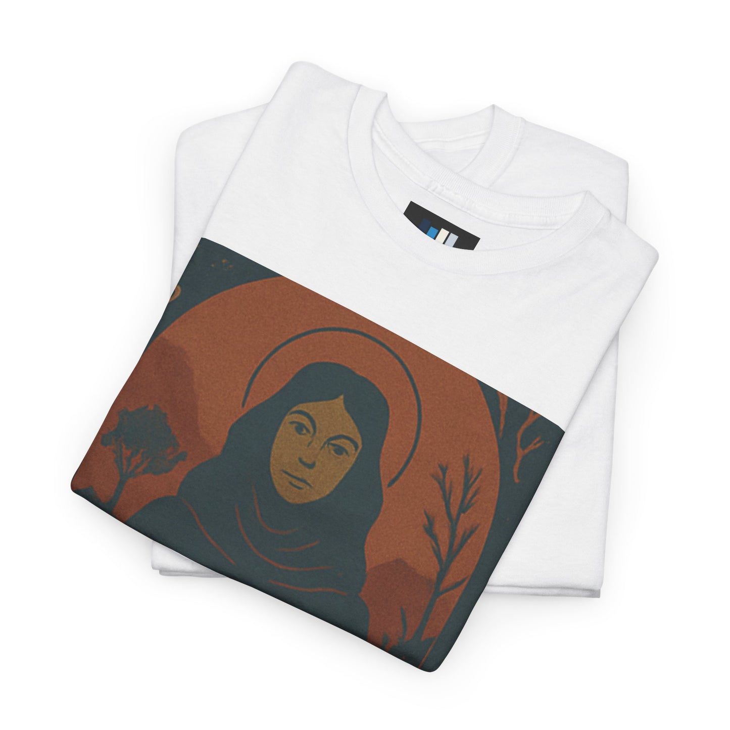 The Black Virgin, Spiritual Oracle Phrase – Mystical Fashion 2025- Unisex Heavy Cotton Tee, Spiritual T-Shirt, Gift for Her, Inspirational Tee, Religious Apparel, Casual Wear
