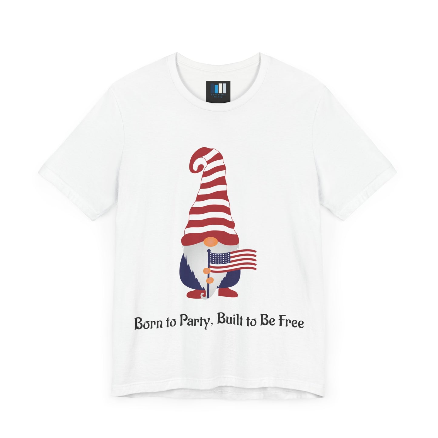 Unisex Jersey Short Sleeve Tee Born to Party, Built to Be Free T-Shirt – Funny Patriotic Tee for 4th of July BBQs - Constellia Group