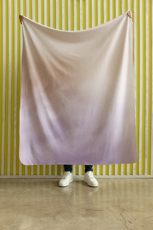 Pastel Moon Velveteen Plush Blanket — Soft Lavender Marble Celestial Throw