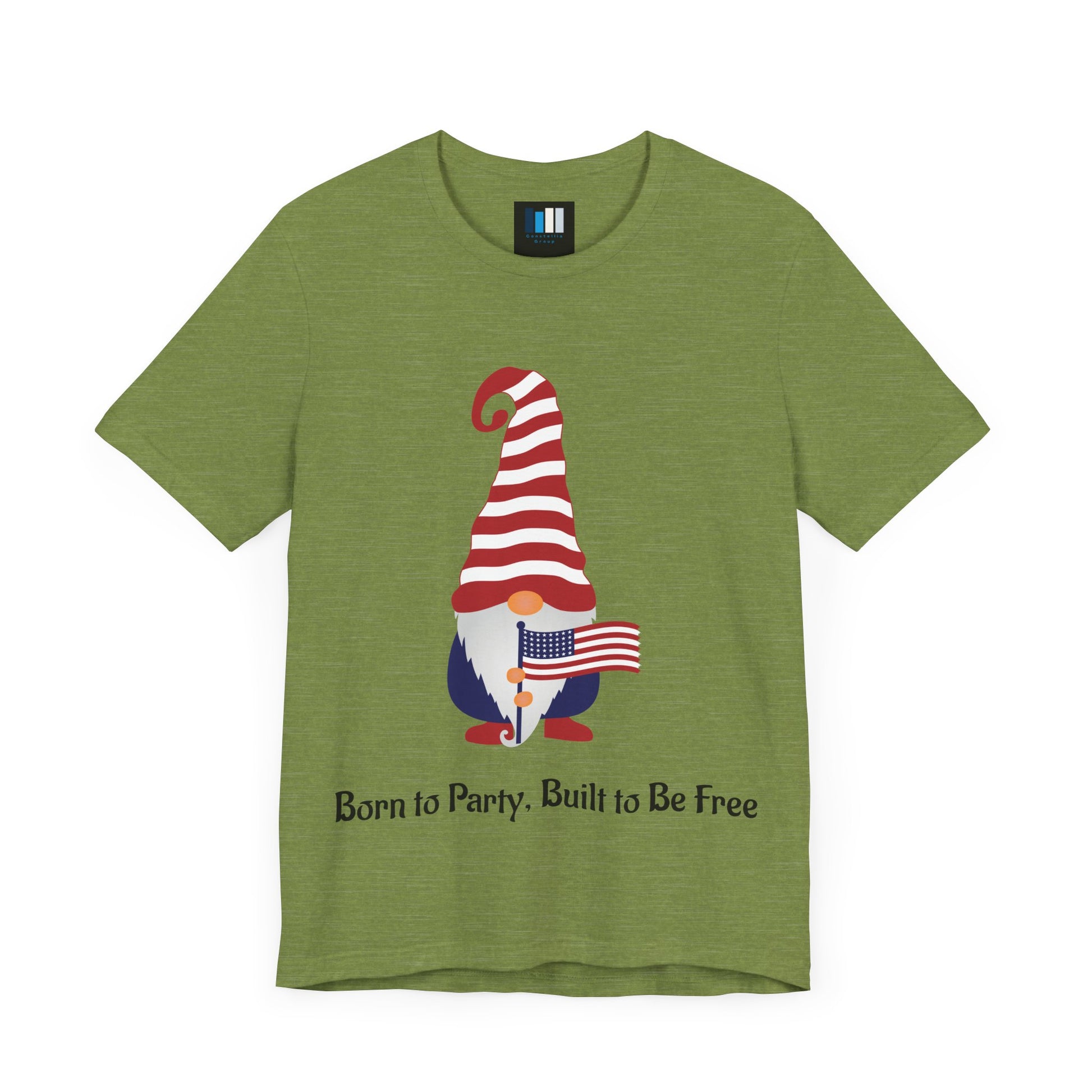 Unisex Jersey Short Sleeve Tee Born to Party, Built to Be Free T-Shirt – Funny Patriotic Tee for 4th of July BBQs - Constellia Group
