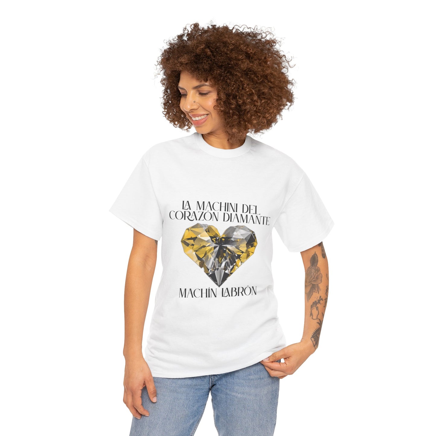 Machín Labrón T-shirt – Spiritual oracle phrase – Mystical fashion 2025/Diamond Heart Graphic Tee | Motivational Unisex T-Shirt, Inspirational Statement Shirt, Casual Everyday Wear, Unique Gift Idea