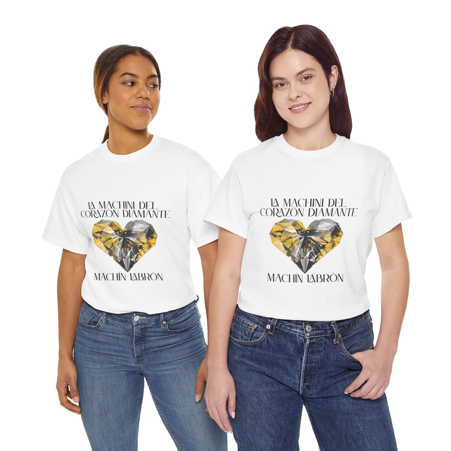 Machín Labrón T-shirt – Spiritual oracle phrase – Mystical fashion 2025/Diamond Heart Graphic Tee | Motivational Unisex T-Shirt, Inspirational Statement Shirt, Casual Everyday Wear, Unique Gift Idea