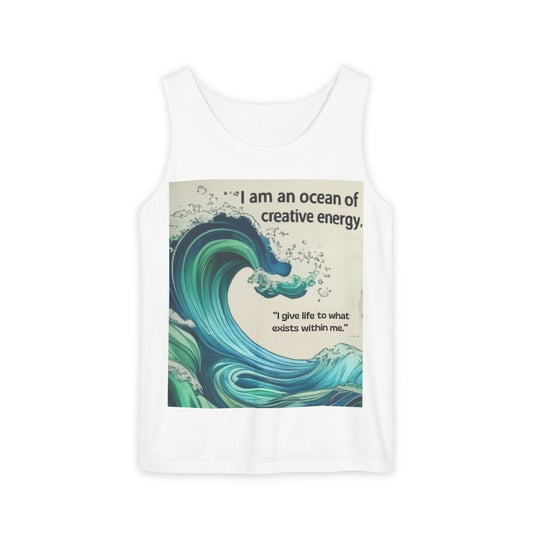 Camiseta energética mujer | Soy un océano de energía creativa | Ropa espiritual positiva  Descripción:Ocean of Creative Energy Tank Top, Inspirational Gift, Summer Clothing, Artistic Apparel, Beachwear, Motivational Tank