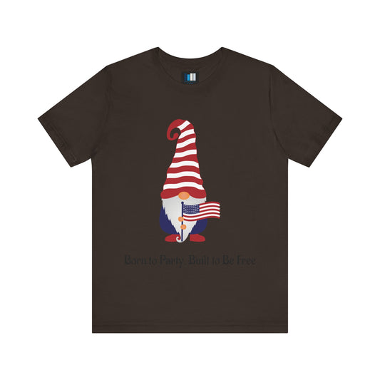 Unisex Jersey Short Sleeve Tee Born to Party, Built to Be Free T-Shirt – Funny Patriotic Tee for 4th of July BBQs - Constellia Group