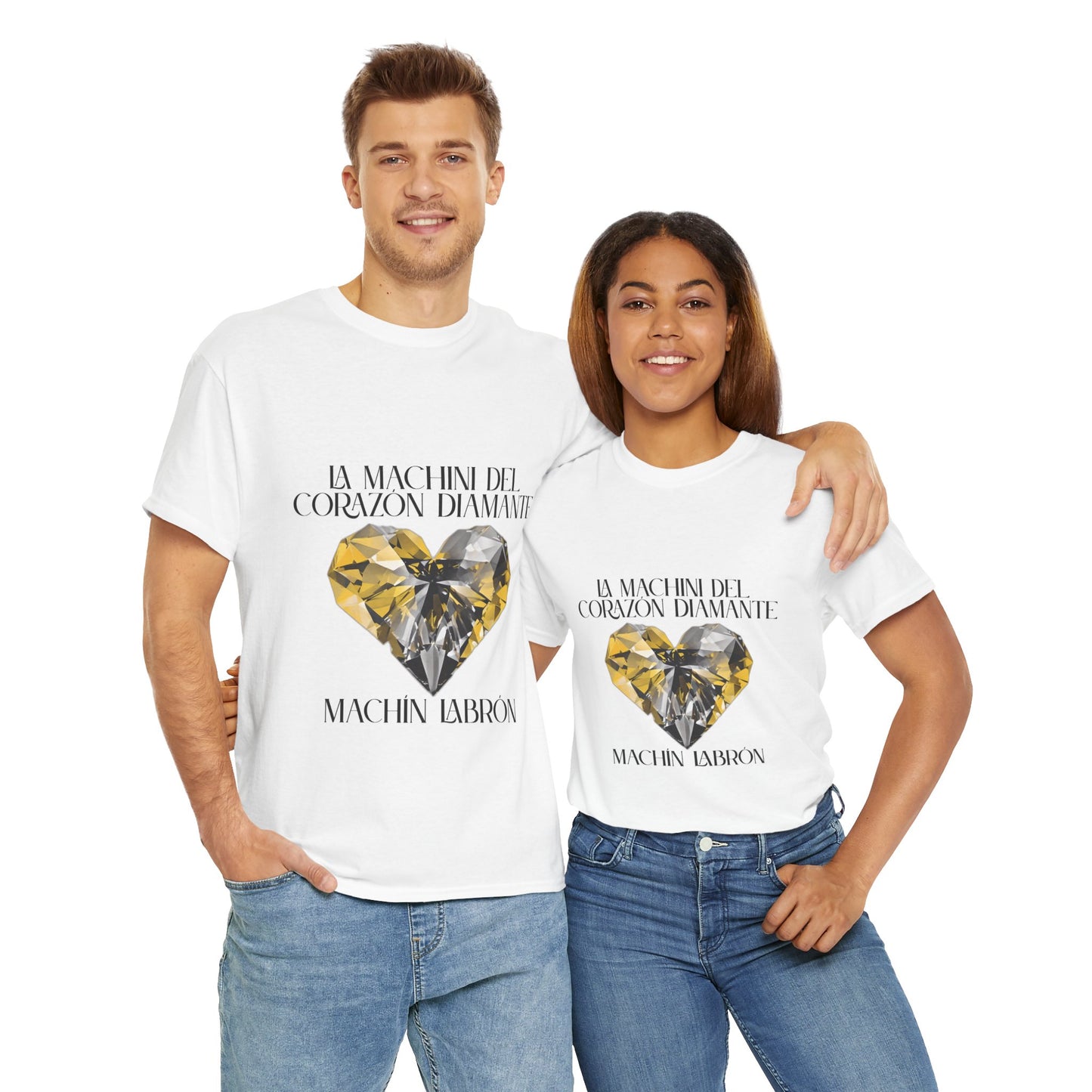 Machín Labrón T-shirt – Spiritual oracle phrase – Mystical fashion 2025/Diamond Heart Graphic Tee | Motivational Unisex T-Shirt, Inspirational Statement Shirt, Casual Everyday Wear, Unique Gift Idea