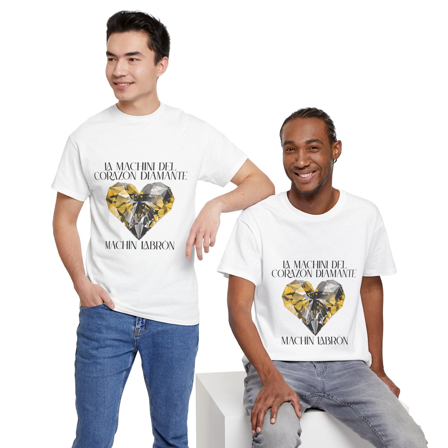 Machín Labrón T-shirt – Spiritual oracle phrase – Mystical fashion 2025/Diamond Heart Graphic Tee | Motivational Unisex T-Shirt, Inspirational Statement Shirt, Casual Everyday Wear, Unique Gift Idea