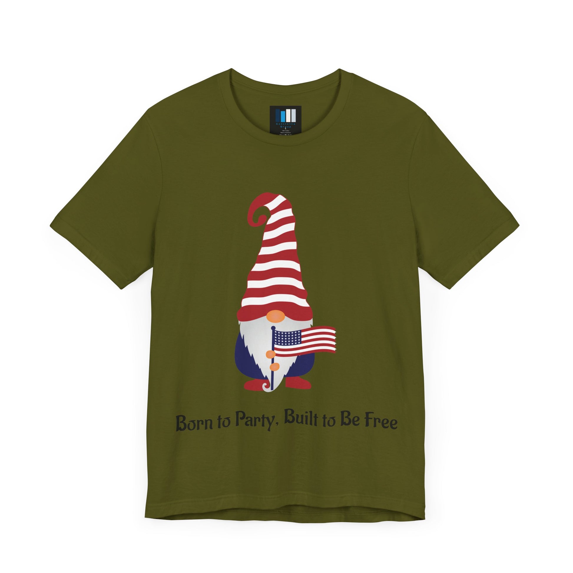 Unisex Jersey Short Sleeve Tee Born to Party, Built to Be Free T-Shirt – Funny Patriotic Tee for 4th of July BBQs - Constellia Group
