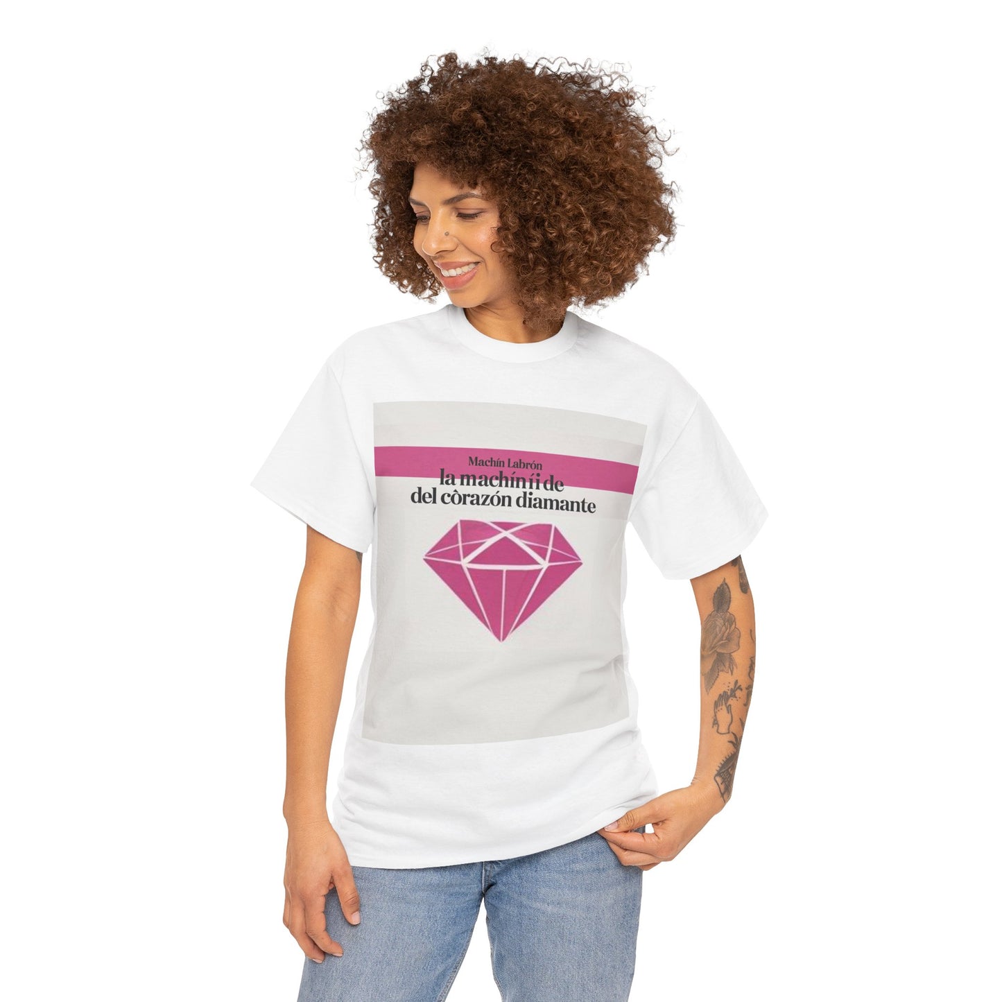 "Diamond Heart" T-shirt – Machín Labrón/ Camiseta Machín Labrón – Frase oráculo espiritual – Moda mística 2025