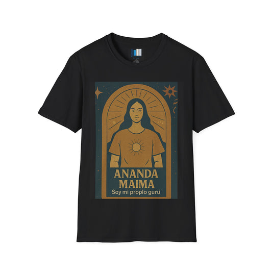 Ananda Maima – La madre llena de alegría  Spiritual Empowerment T-Shirt, Affirmation Tee, Gift for Mindfulness, Yoga Lover Apparel, Inspirational Quotes Shirt