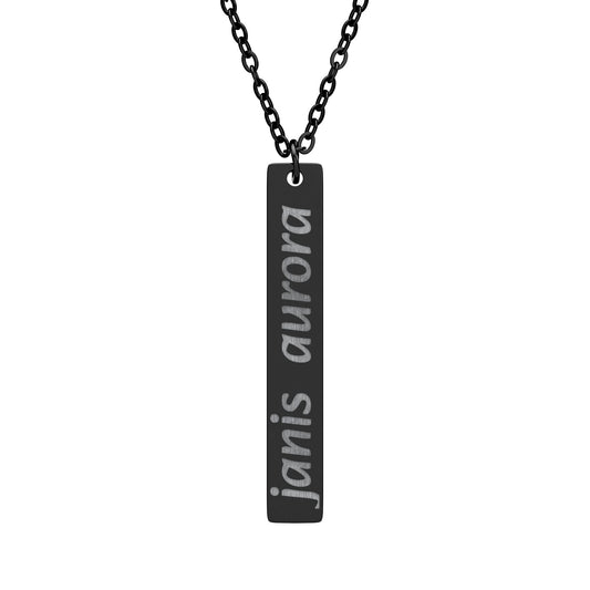 Engraved Vertical Bar Necklace — Personalized Name Pendant