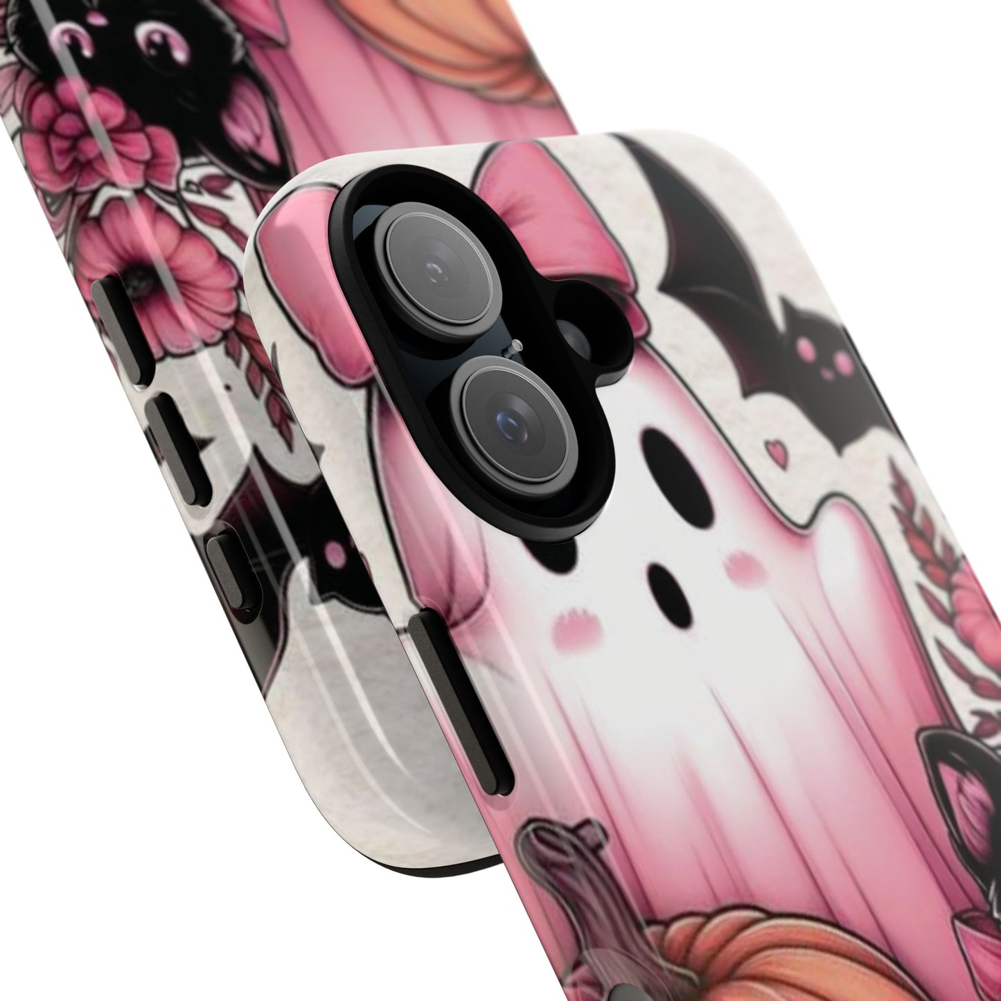 Halloween Phone Case, Spooky Ghost and Cat Design, Cute Cell Phone Cover, Fall Phone Accessory, Gifts for Halloween Lovers