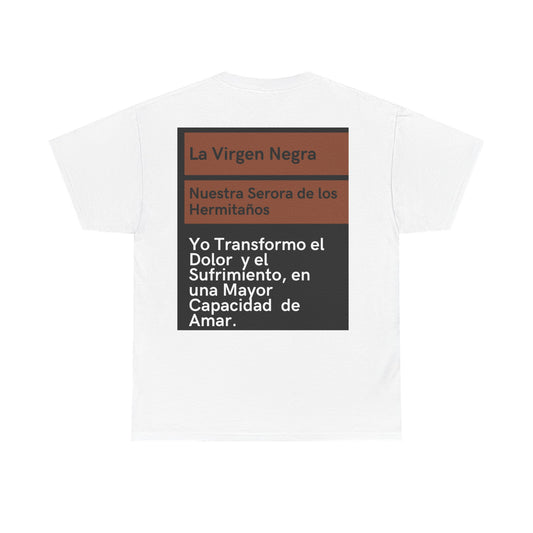 The Black Virgin, Spiritual Oracle Phrase – Mystical Fashion 2025- Unisex Heavy Cotton Tee, Spiritual T-Shirt, Gift for Her, Inspirational Tee, Religious Apparel, Casual Wear