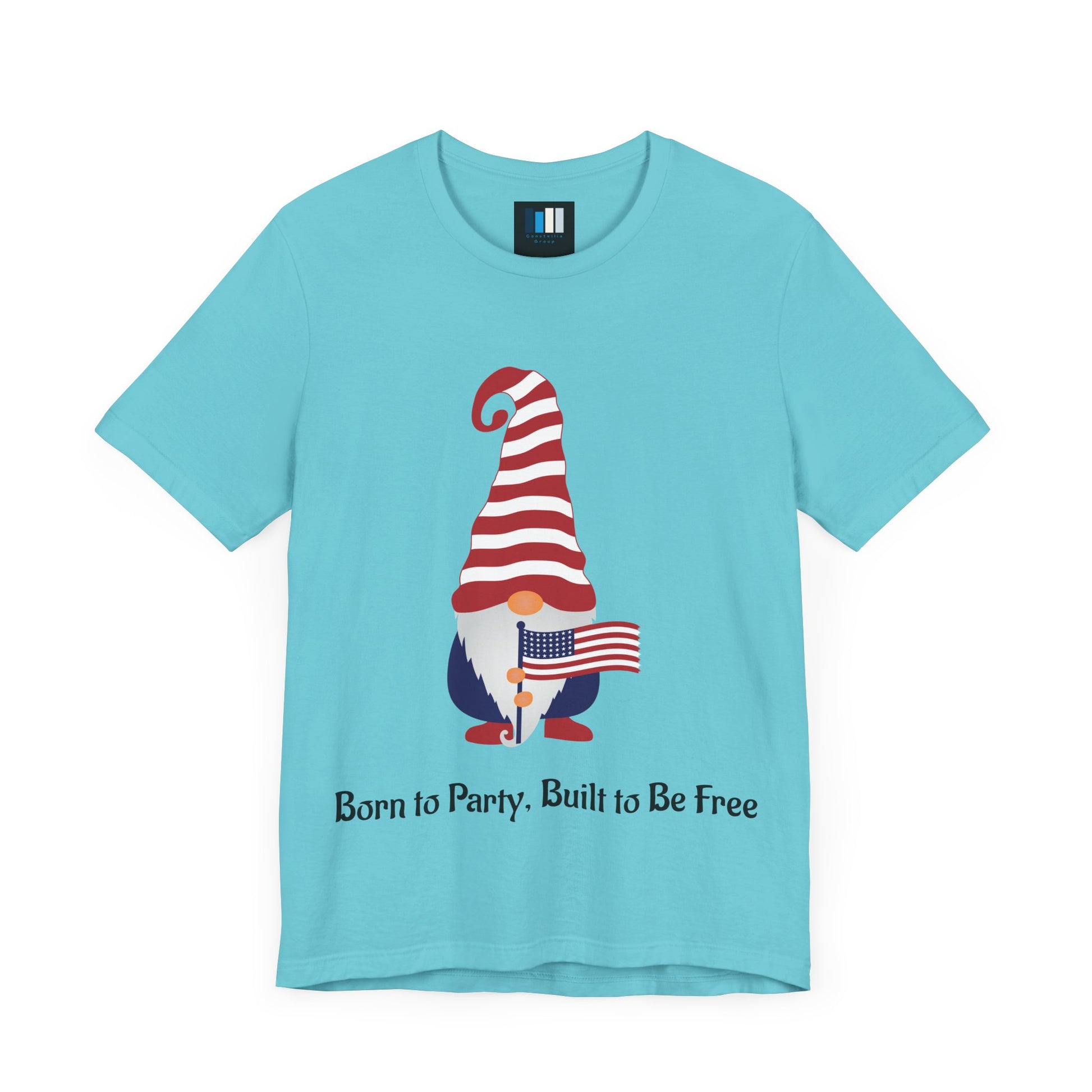 Unisex Jersey Short Sleeve Tee Born to Party, Built to Be Free T-Shirt – Funny Patriotic Tee for 4th of July BBQs - Constellia Group