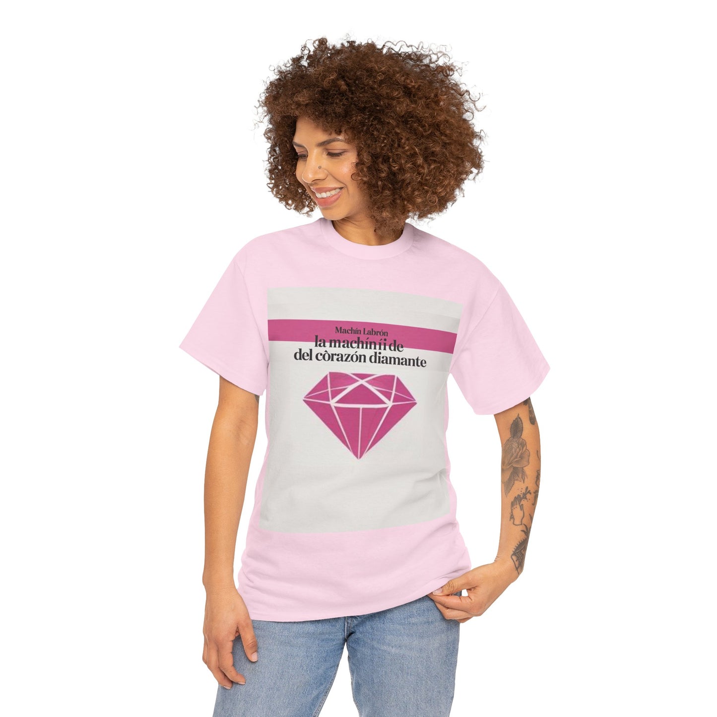 "Diamond Heart" T-shirt – Machín Labrón/ Camiseta Machín Labrón – Frase oráculo espiritual – Moda mística 2025