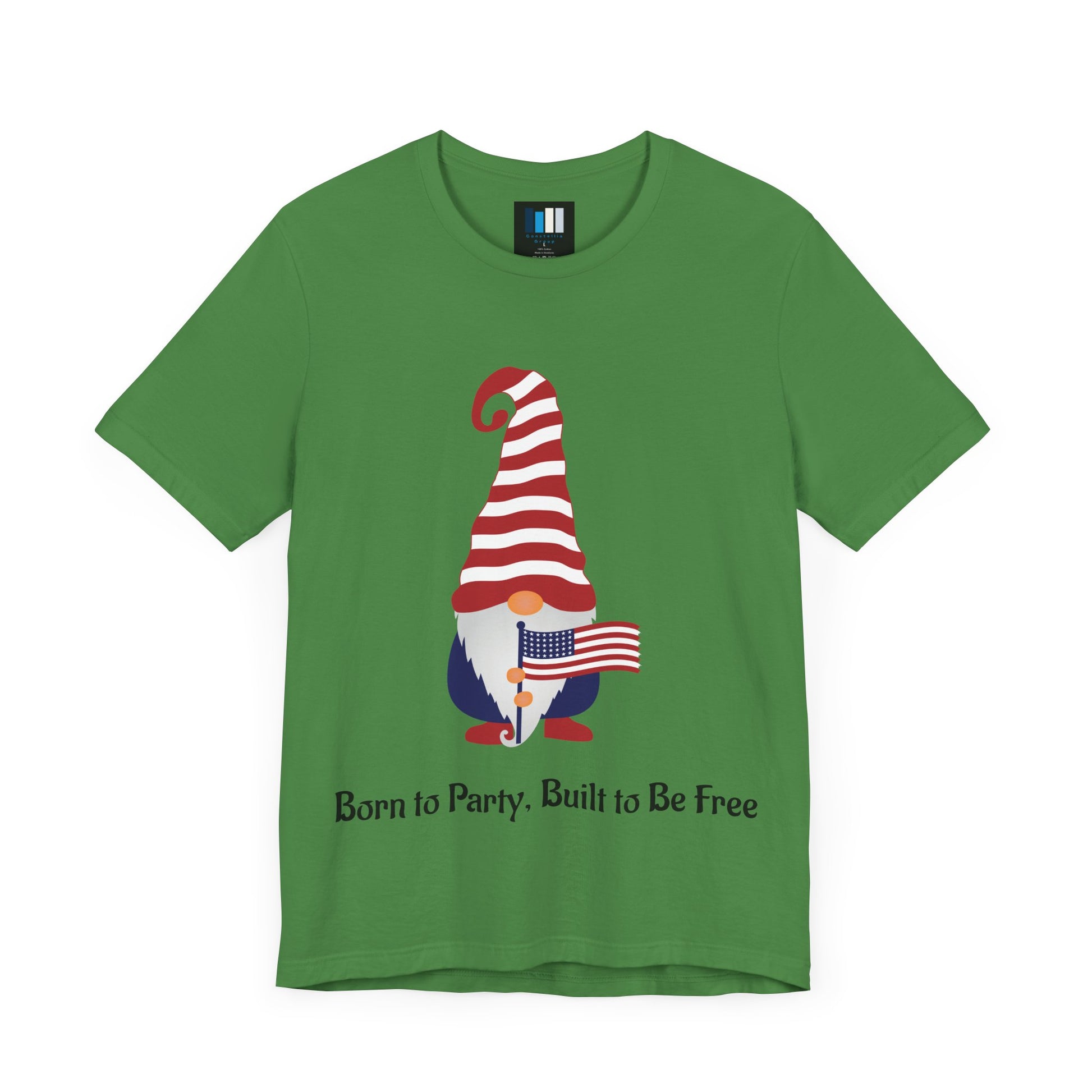 Unisex Jersey Short Sleeve Tee Born to Party, Built to Be Free T-Shirt – Funny Patriotic Tee for 4th of July BBQs - Constellia Group