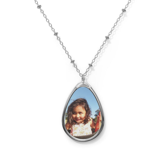 Personalized Oval Photo Necklace – Custom Memory Pendant