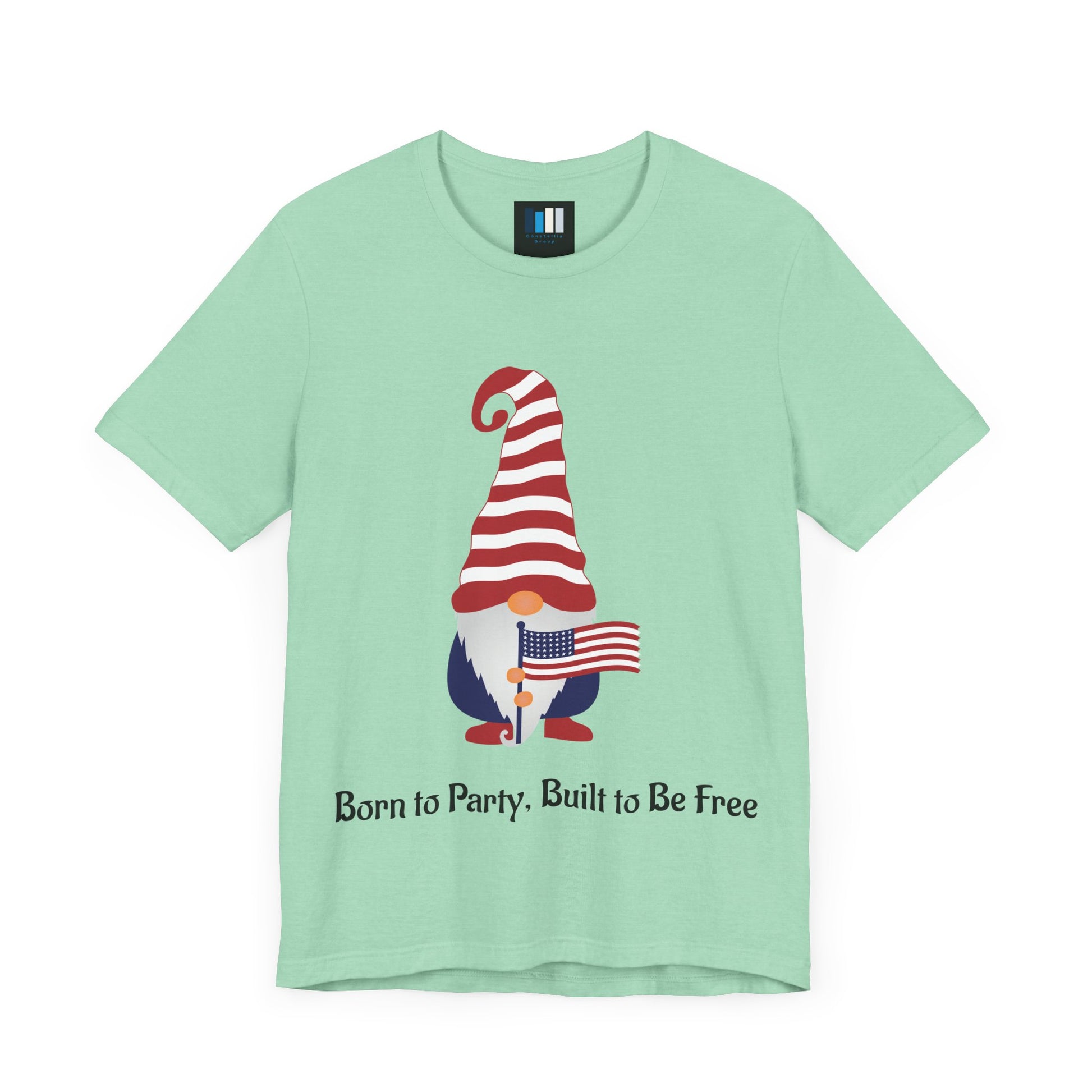 Unisex Jersey Short Sleeve Tee Born to Party, Built to Be Free T-Shirt – Funny Patriotic Tee for 4th of July BBQs - Constellia Group
