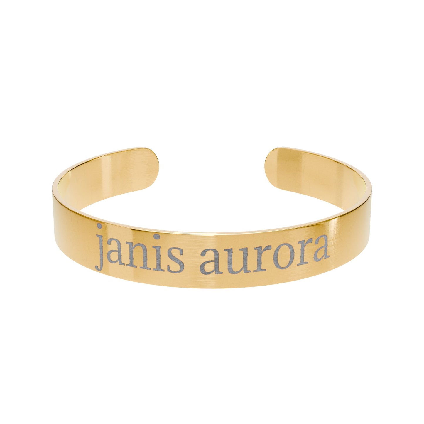 Personalized Engraved Cuff Bracelet — Custom Name Rose Gold Metal