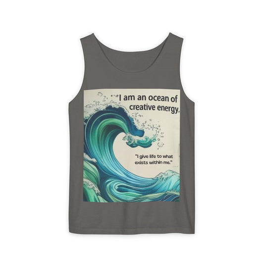 Camiseta energética mujer | Soy un océano de energía creativa | Ropa espiritual positiva  Descripción:Ocean of Creative Energy Tank Top, Inspirational Gift, Summer Clothing, Artistic Apparel, Beachwear, Motivational Tank