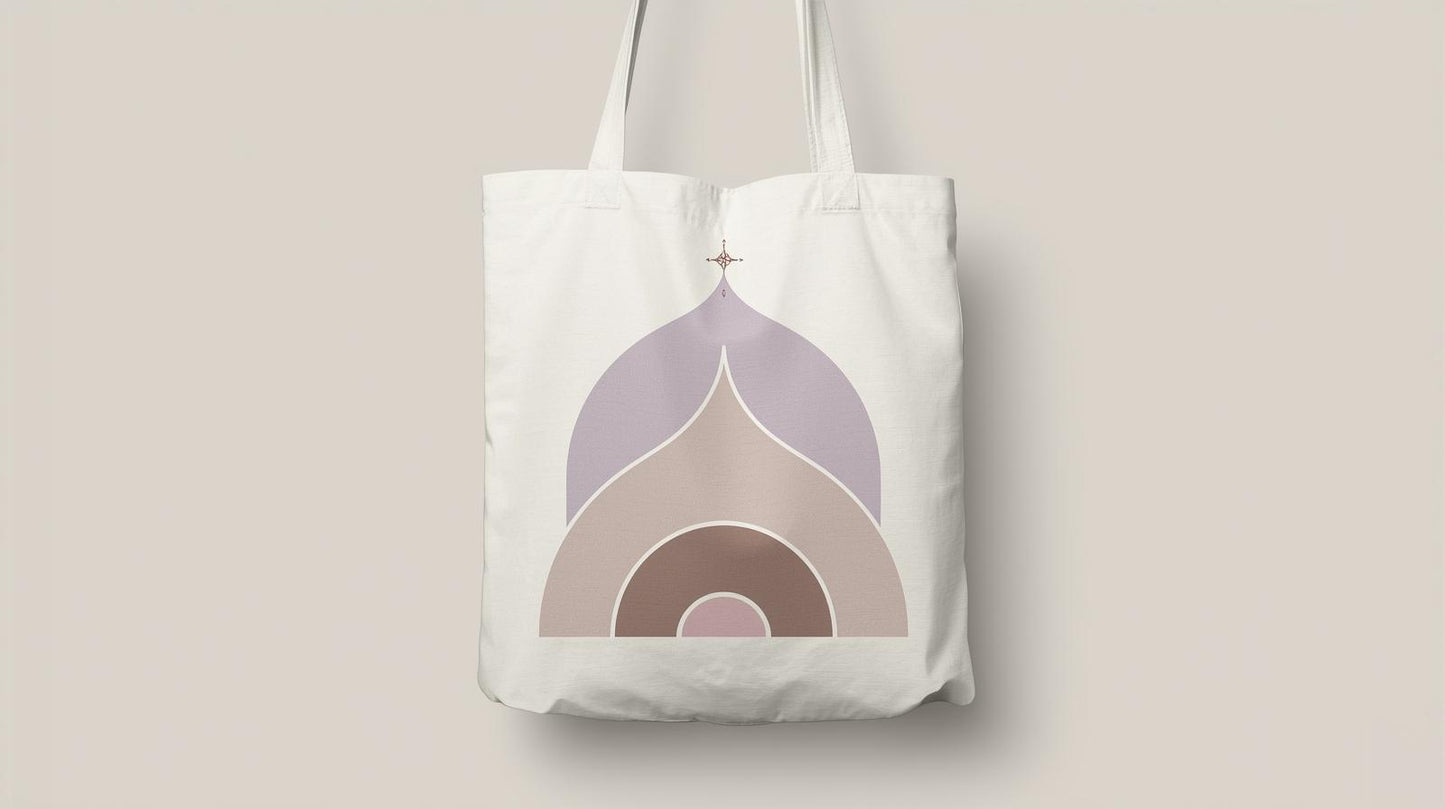 Abstract Swirl Tote Bag — Soft Earth Tone Art Print AOP