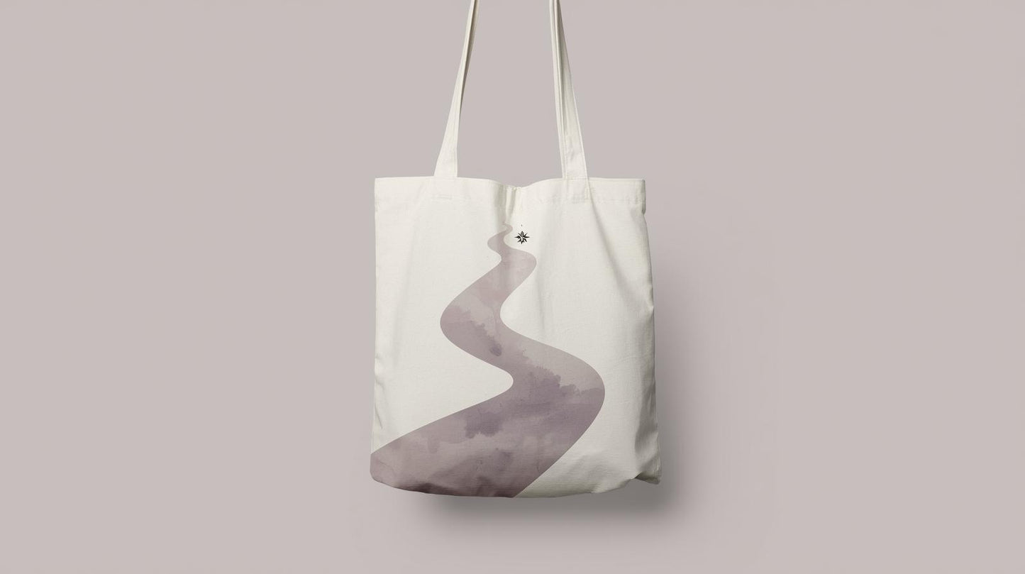 Abstract Swirl Tote Bag — Soft Earth Tone Art Print AOP