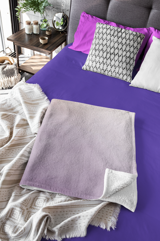 Pastel Moon Velveteen Plush Blanket — Soft Lavender Marble Celestial Throw